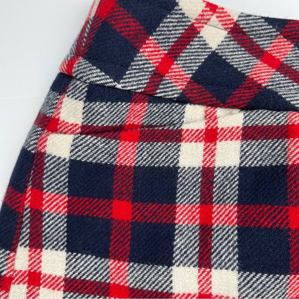 Talbots Red Navy Plaid Wool Blend Skirt – Size‎ 10P - Picture 2 of 6